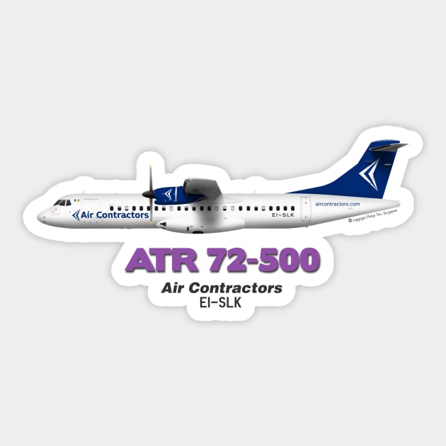 Avions de Transport Régional 72-500 - Air Contractors Sticker by TheArtofFlying